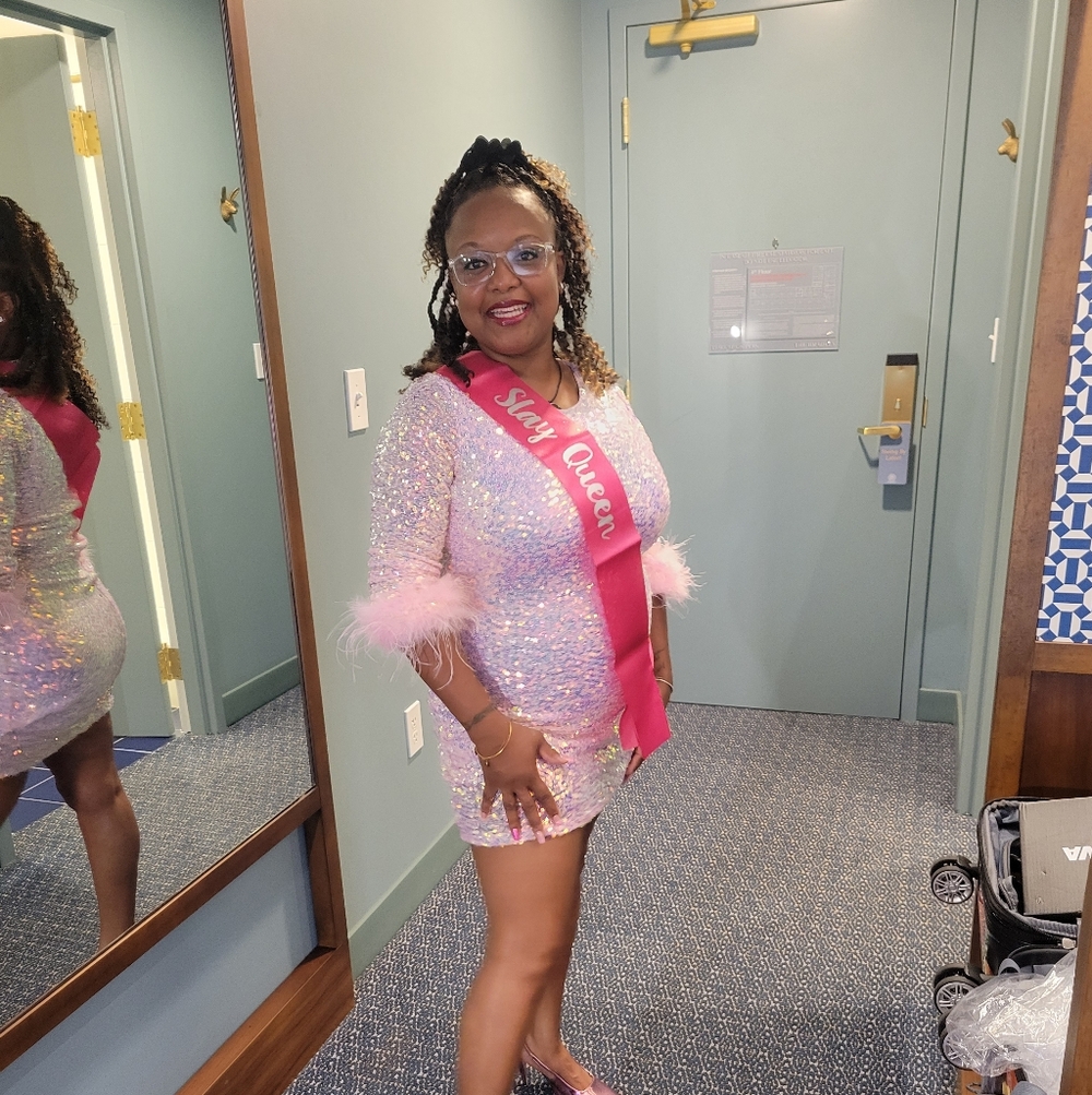Sparkling Pink Sequin Costume Dress - Picture 4 of 4